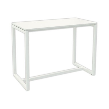 Table haute EASYDESK 150 x 75 cm pied blanc plateau blanc  - Fiducial