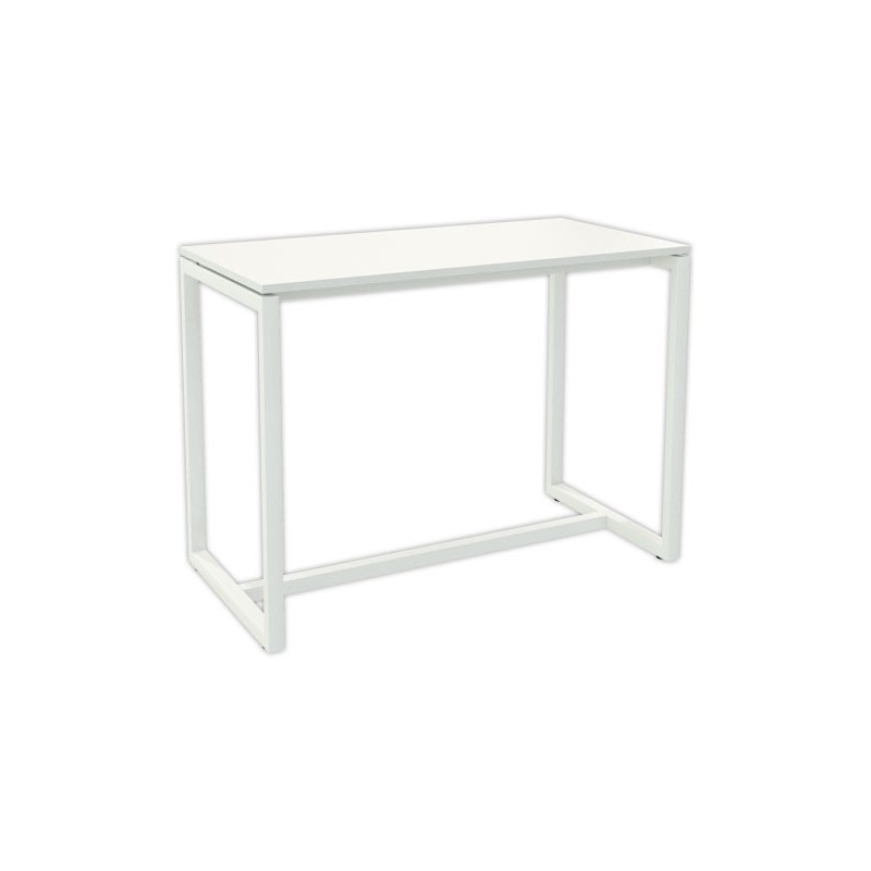 Table haute EASYDESK 150 x 75 cm pied blanc plateau blanc  - Fiducial