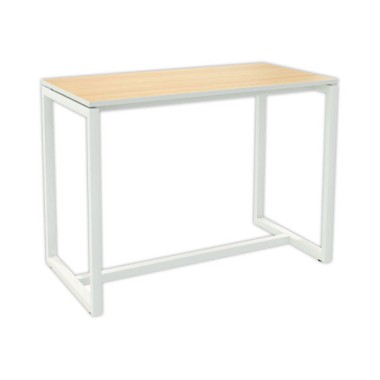 Table haute EASYDESK 150 x 75 CM pied blanc plateau hêtre  - Fiducial