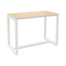 Table haute EASYDESK 150 x 75 CM pied blanc plateau hêtre  - Fiducial