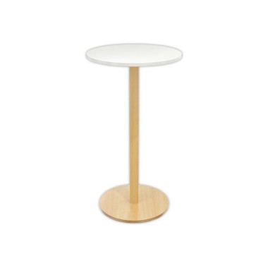 Table haute WOODY ronde 60 cm - Blanc  - Fiducial