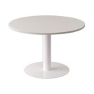 Table EASYDESK ronde Diamètre 115cm pied blancplateau blanc  - Fiducial