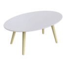 Table basse ovale laquée blanc L 85cm  - Fiducial