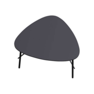 Table basse gigogne 60 cm noire  - Fiducial