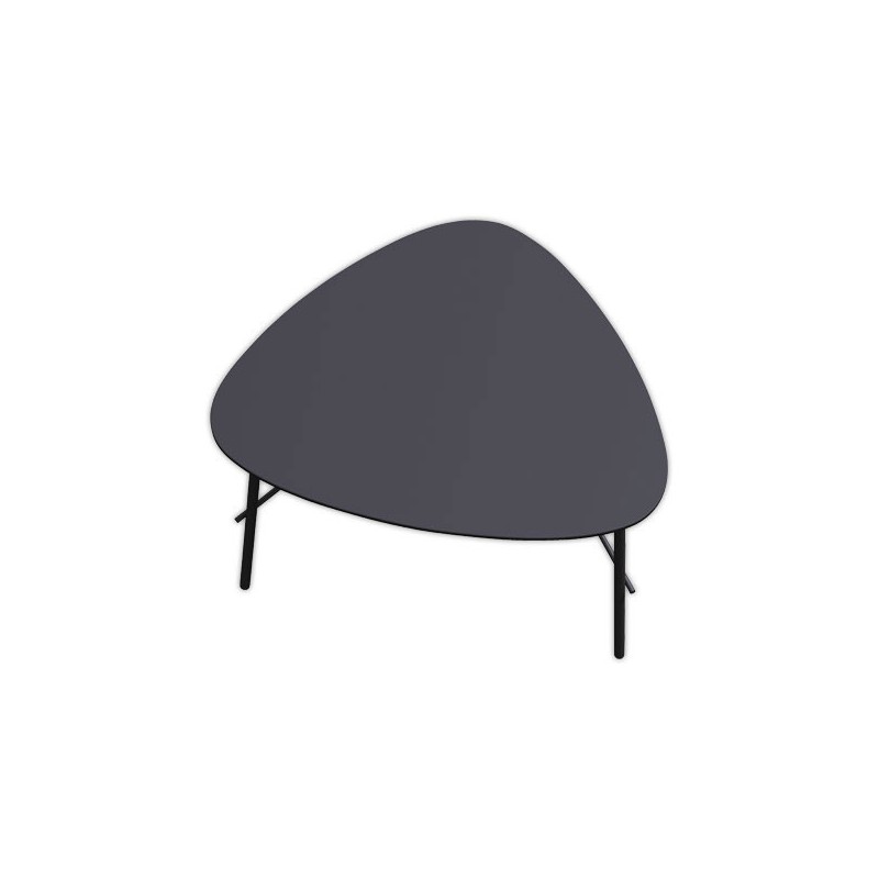Table basse gigogne 60 cm noire montée  - Fiducial
