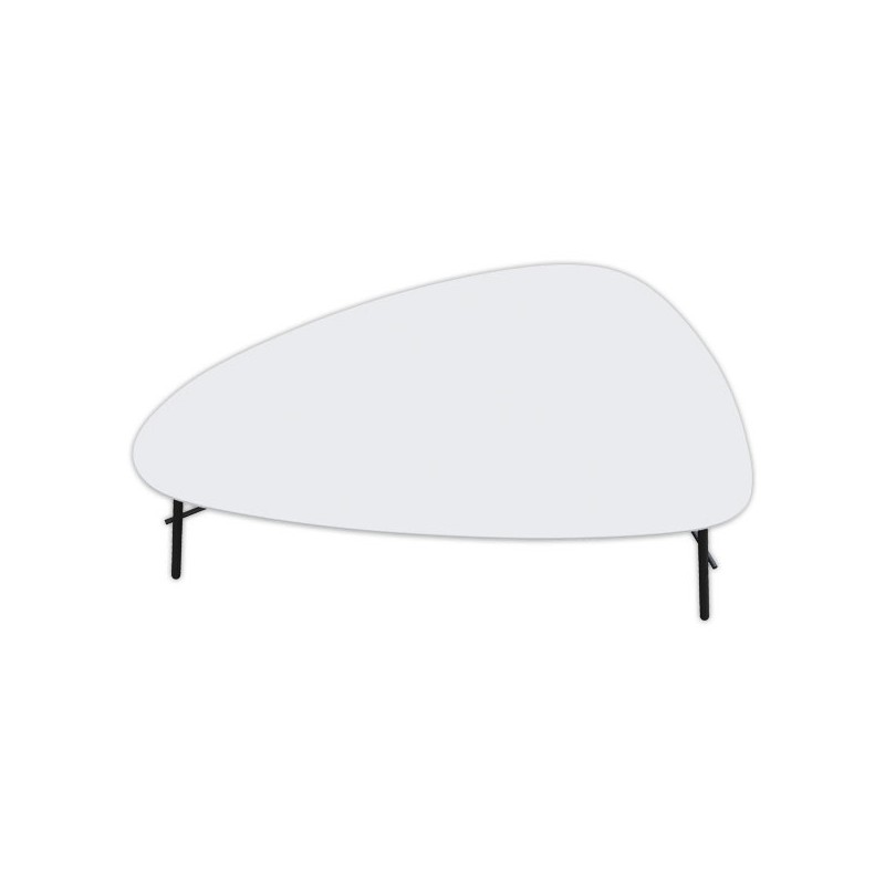 Table basse gigogne 93 cm blanche montée  - Fiducial