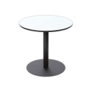 Table de restauration stratifiée rondeDiamètre  80cm - blanc pieds noirs  - Fiducial