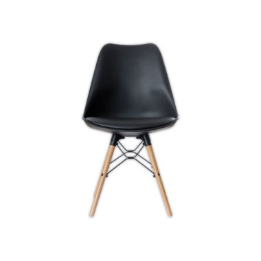 Chaises DOGEWOOD pied hêtre assise noire  x2 - Fiducial