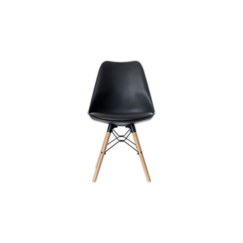 Chaises DOGEWOOD pied hêtre assise noire montées  x2 - Fiducial