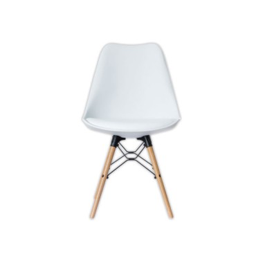 Chaises DOGEWOOD pied hêtre assise blanche  x2 - Fiducial