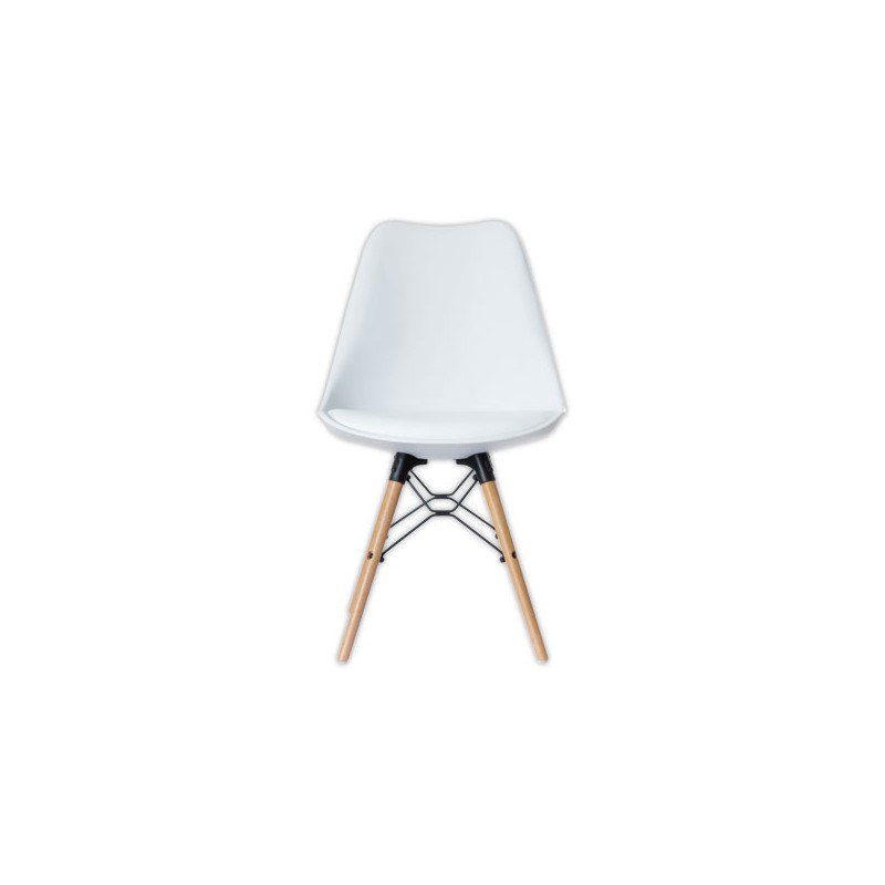 Chaises DOGEWOOD pied hêtre assise blanche  x2 - Fiducial
