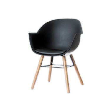 Fauteuils WISEMAN pied hêtre assise noire  x2 - Fiducial