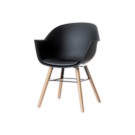 Fauteuils WISEMAN pieds hêtre assise noire montées  x2 - Fiducial