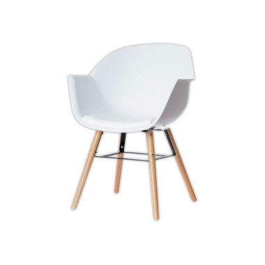 Fauteuils WISEMAN pied hêtre assise blanche  x2 - Fiducial