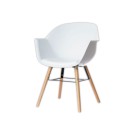 Fauteuils WISEMAN pieds hêtre assise blanche montés  x2 - Fiducial