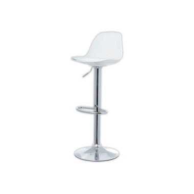 Tabourets BOBBA pied alu assise blanche montés  x2 - Fiducial
