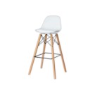 Tabourets STEELWOOD pied hêtre assise blanche montés  x2 - Fiducial