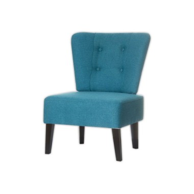 Fauteuil Brighton pieds noirs revêtement bleu  - Fiducial