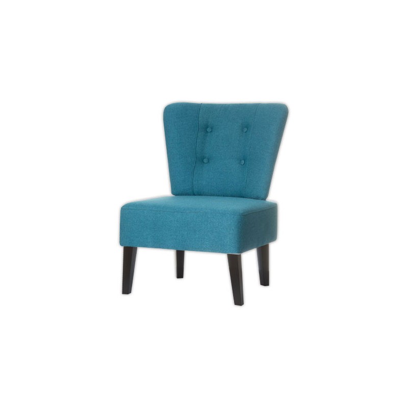Fauteuil Brighton pieds noirs revêtement bleu  - Fiducial