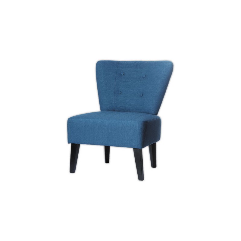 Fauteuil Brighton pieds noirs revêtement bleu monté  - Fiducial