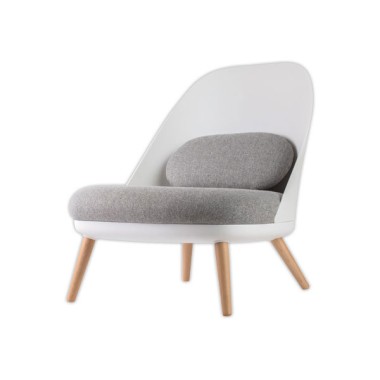 Fauteuil COCOON Blanc / Gris Monté  - Fiducial