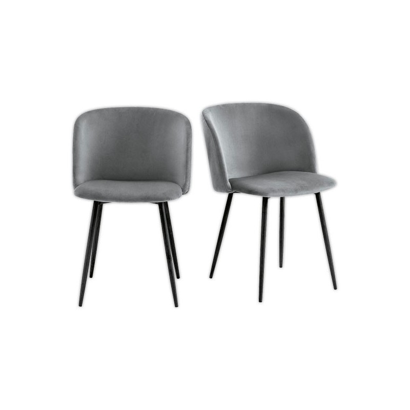 Fauteuils Must Pied noir assise grise  x2 - Fiducial