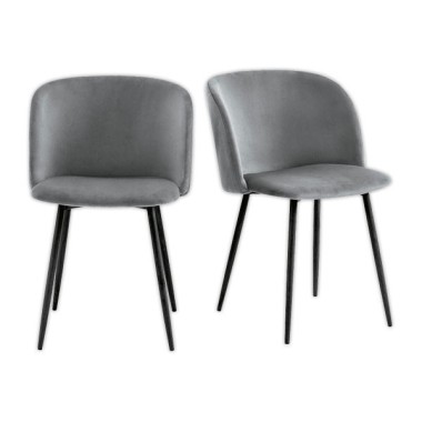 Fauteuils Must Pied noir assise grise montés  x2 - Fiducial