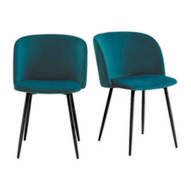 Fauteuils Must Pied noir assise bleue  x2 - Fiducial