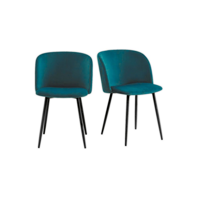 Fauteuils Must Pied noir assise bleue  x2 - Fiducial