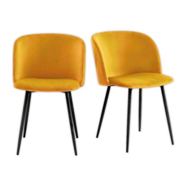 Fauteuils Must Pieds noirs assise jaune montés  x2 - Fiducial
