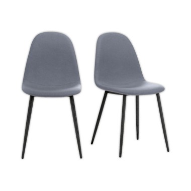 Chaises MUST H87 x P54 x L45 cm pied noir assise grise montées  x2 - Fiducial