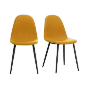 Chaises MUST H87 x P54 x L45 cm pied noir assise safran montées  x2 - Fiducial