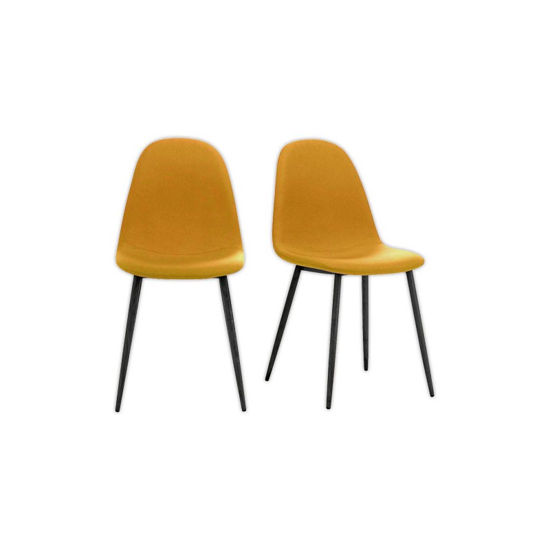 Chaises MUST H87 x P54 x L45 cm pied noir assise safran montées  x2 - Fiducial
