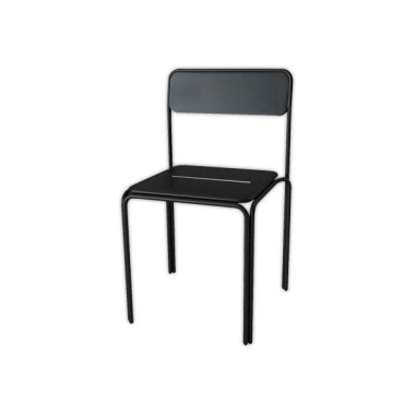 Chaises BISTRO en métal noirs intérieurs et extérieurs montées  x2 - Fiducial