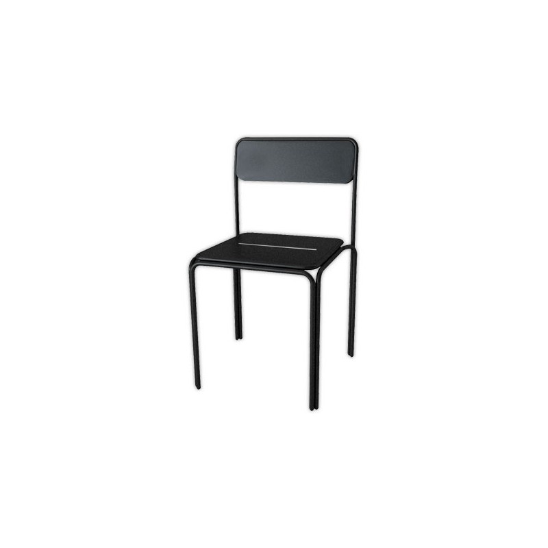 Chaises BISTRO en métal noirs intérieurs et extérieurs montées  x2 - Fiducial