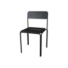 Chaises BISTRO en métal noirs intérieurs et extérieurs montées  x2 - Fiducial