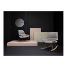 Fauteuil à bascule LAZY tissu gris monté  - Fiducial