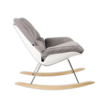 Fauteuil à bascule LAZY tissu gris  - Fiducial