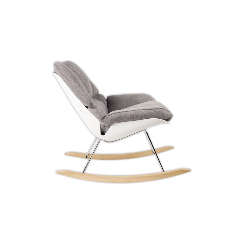 Fauteuil à bascule LAZY tissu gris  - Fiducial