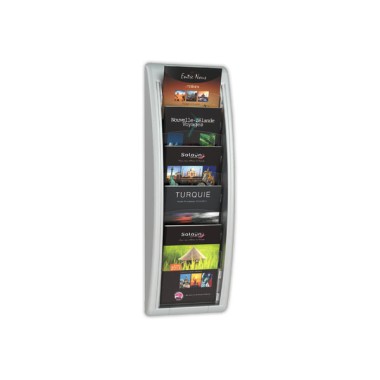 Présentoir mural en colonne 5 cases pour format A5 - alu  - Fiducial
