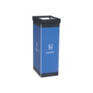 Corbeille de tri sélectif "Papier" PAPERFLOW 60L noir/bleu  - Fiducial