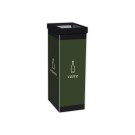 Corbeille de tri sélectif "Glass" PAPERFLOW 60L noir/vert  - Fiducial