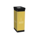 Corbeille de tri sélectif "Plastique" PAPERFLOW 60L noir/jaune  - Fiducial