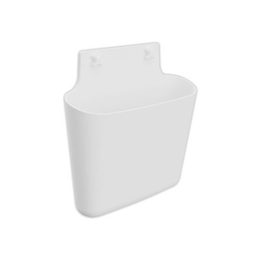 Corbeille murale banne en polypropylène blanc.  - Fiducial