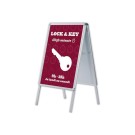 Porte-affiche double face "Stop trottoir" aluminium A1  - Fiducial