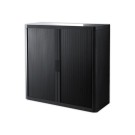 Armoire rideaux EasyOffice-110x41,5x104 cm Corps noir, rideaux noirs  - Fiducial