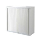 Armoire rideaux EasyOffice-110x41,5x104 cm Corps blanc, rideaux blancs  - Fiducial