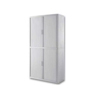 Armoire rideaux EasyOffice-204x41,5x110cm Corps blanc, rideaux blanc  - Fiducial