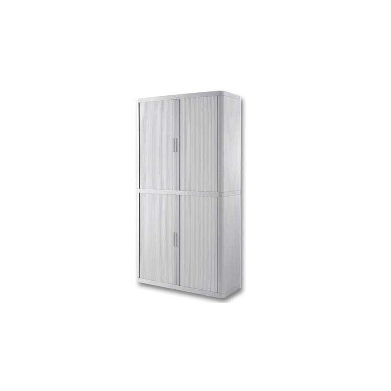 Armoire rideaux EasyOffice-204x41,5x110cm Corps blanc, rideaux blanc  - Fiducial