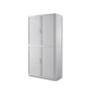 Armoire rideaux EasyOffice-204x41,5x110cm Corps blanc, rideaux blanc  - Fiducial